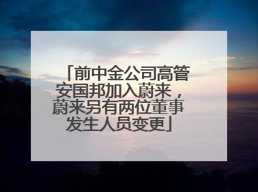 前中金公司高管安国邦加入蔚来,蔚来另有两位董事发生人员变更