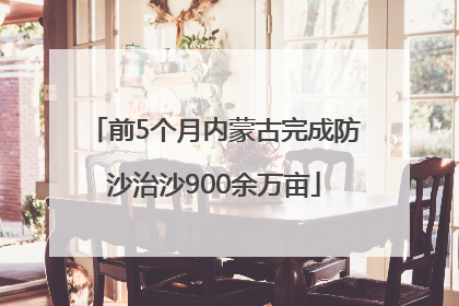 前5个月内蒙古完成防沙治沙900余万亩