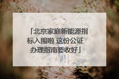 北京家庭新能源指标入围啦 这份公证办理指南要收好
