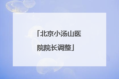 北京小汤山医院院长调整