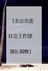 北京市委社会工作部部长调整
