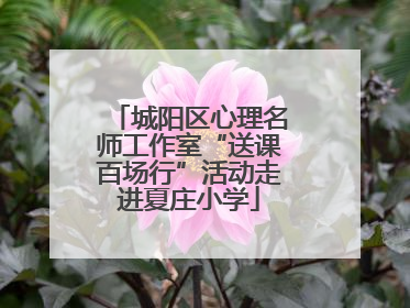 城阳区心理名师工作室“送课百场行”活动走进夏庄小学