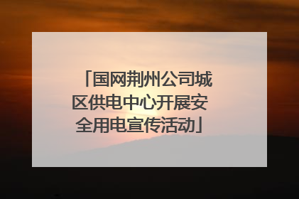 国网荆州公司城区供电中心开展安全用电宣传活动