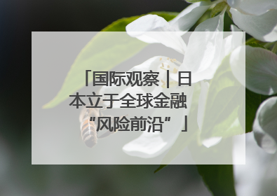 国际观察｜日本立于全球金融“风险前沿”
