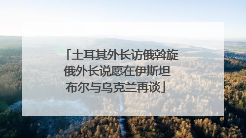 土耳其外长访俄斡旋 俄外长说愿在伊斯坦布尔与乌克兰再谈