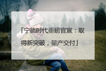 宁德时代重磅官宣：取得新突破，量产交付