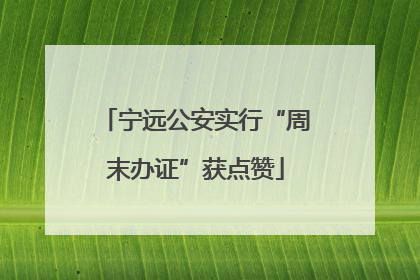 宁远公安实行“周末办证”获点赞