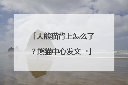 大熊猫背上怎么了？熊猫中心发文→