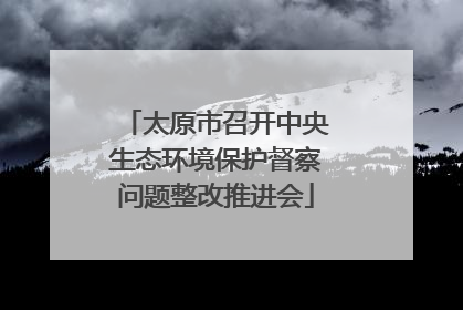 太原市召开中央生态环境保护督察问题整改推进会