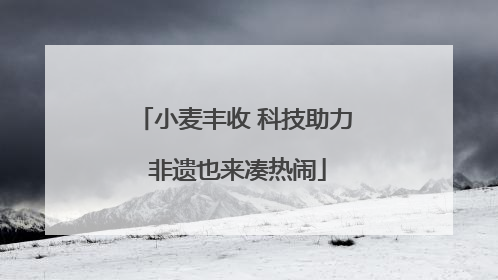 小麦丰收 科技助力 非遗也来凑热闹