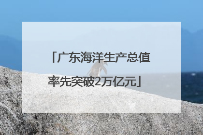 广东海洋生产总值率先突破2万亿元