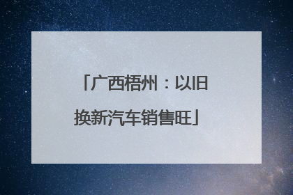 广西梧州：以旧换新汽车销售旺