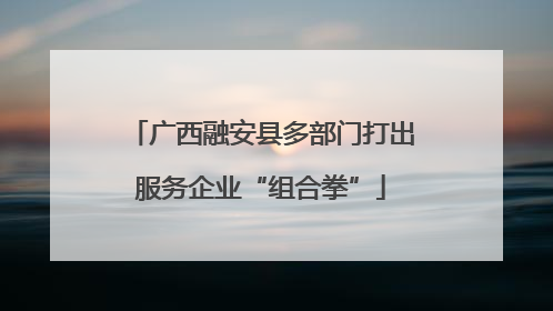 广西融安县多部门打出服务企业“组合拳”