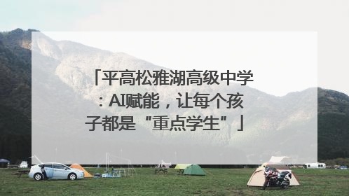 平高松雅湖高级中学：AI赋能，让每个孩子都是“重点学生”
