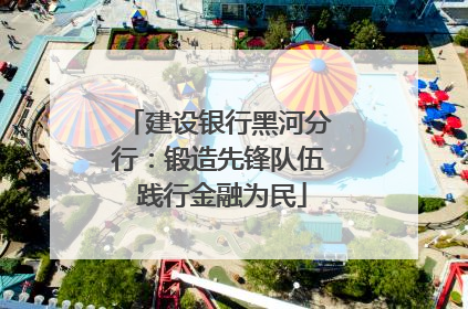 建设银行黑河分行：锻造先锋队伍 践行金融为民
