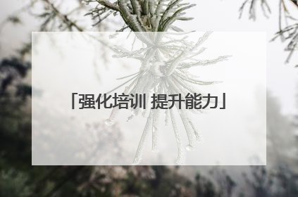 强化培训 提升能力