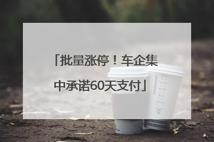 批量涨停！车企集中承诺60天支付