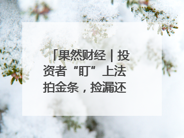 果然财经｜投资者“盯”上法拍金条，捡漏还是风险？