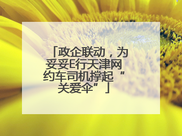 政企联动，为妥妥E行天津网约车司机撑起“关爱伞”