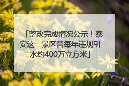 整改完成情况公示！泰安这一景区曾每年违规引水约400万立方米