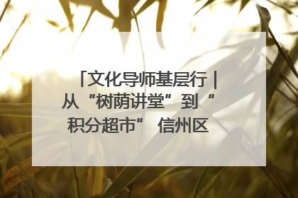 文化导师基层行｜从“树荫讲堂”到“积分超市” 信州区基层治理有实招