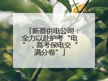 新蔡供电公司：全力以赴护考“电”，高考保电交“满分卷”