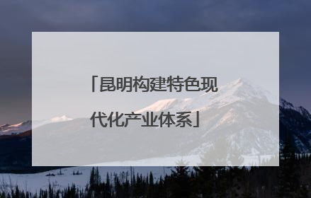 昆明构建特色现代化产业体系