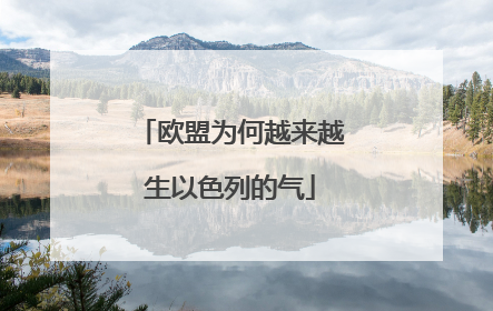 欧盟为何越来越生以色列的气