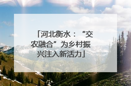 河北衡水：“交农融合”为乡村振兴注入新活力