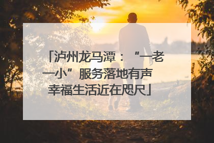 泸州龙马潭：“一老一小”服务落地有声 幸福生活近在咫尺
