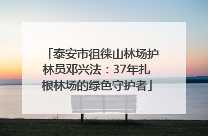 泰安市徂徕山林场护林员邓兴法：37年扎根林场的绿色守护者