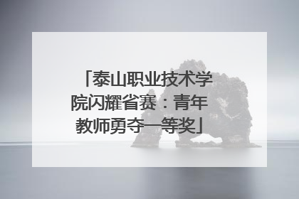 泰山职业技术学院闪耀省赛：青年教师勇夺一等奖