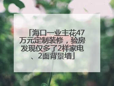 海口一业主花47万元定制装修，验房发现仅多了2样家电、2面背景墙