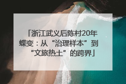 浙江武义后陈村20年蝶变：从“治理样本”到“文旅热土”的跨界