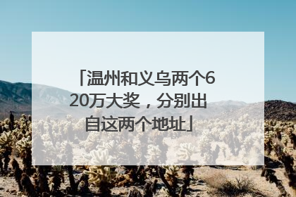 温州和义乌两个620万大奖，分别出自这两个地址