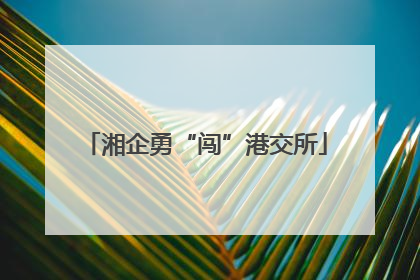 湘企勇“闯”港交所