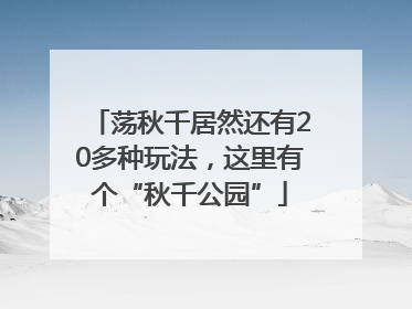 荡秋千居然还有20多种玩法，这里有个“秋千公园”