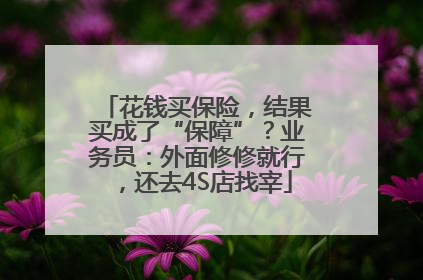 花钱买保险，结果买成了“保障”？业务员：外面修修就行，还去4S店找宰