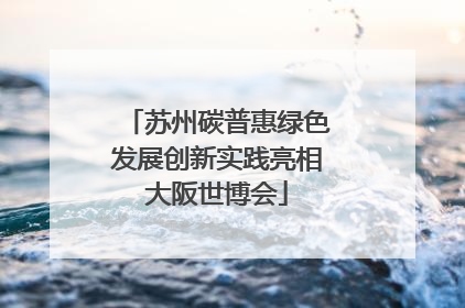 苏州碳普惠绿色发展创新实践亮相大阪世博会