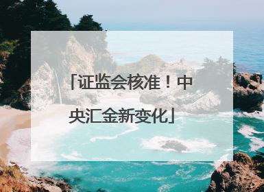 证监会核准！中央汇金新变化