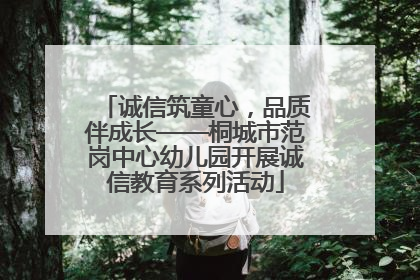 诚信筑童心，品质伴成长——桐城市范岗中心幼儿园开展诚信教育系列活动