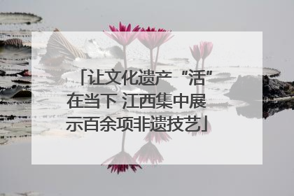 让文化遗产“活”在当下 江西集中展示百余项非遗技艺