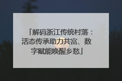 解码浙江传统村落：活态传承助力共富、数字赋能唤醒乡愁