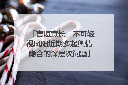 言短意长｜不可轻视凤阳近期多起舆情隐含的深层次问题