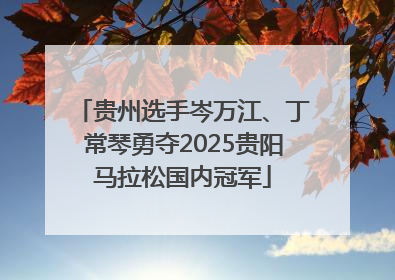 贵州选手岑万江、丁常琴勇夺2025贵阳马拉松国内冠军