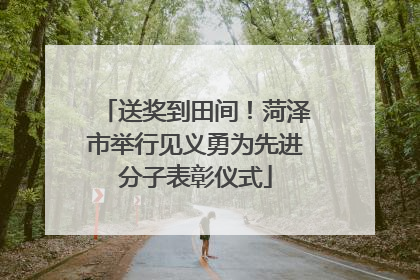 送奖到田间！菏泽市举行见义勇为先进分子表彰仪式