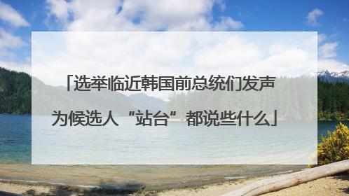 选举临近韩国前总统们发声 为候选人“站台”都说些什么