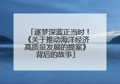 逐梦深蓝正当时！《关于推动海洋经济高质量发展的提案》背后的故事
