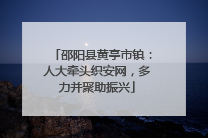 邵阳县黄亭市镇：人大牵头织安网，多力并聚助振兴