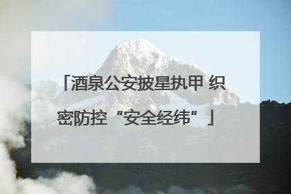 酒泉公安披星执甲 织密防控“安全经纬”
